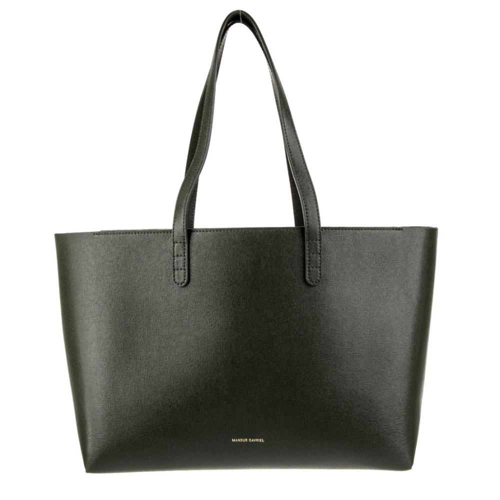🔥 MANSUR GAVRIEL MOSS GREEN LEATHER. IPPER TOTE🔥 - Picture 1 of 4
